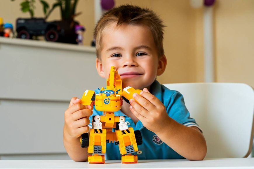 Конструктор-трансформер Super Wings Small Blocks 2-in-1 Buildable Transforming Vehicle Donnie, Донні EU385007 фото