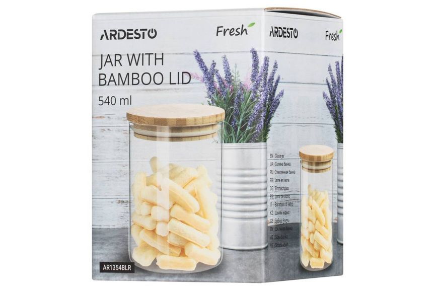 Банка для зберігання Ardesto Fresh Кругла 540 мл (AR1354BLR) AR1354BLR фото