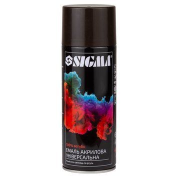 Емаль аерозольна акрилова 400мл RAL 8017 темно-коричневий глянець SIGMA (2736761) SG-2736761 фото