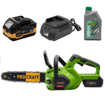 Аккумуляторная цепная пила Procraft PKA38 + 1 акб 4Ач Turbo + ЗП charger20/1 PC-382422 фото