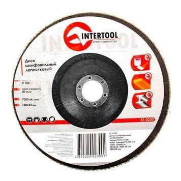 Диск шлифовальный лепестковый 180 x 22мм зерно K100 INTERTOOL BT-0230 BT-0230 фото