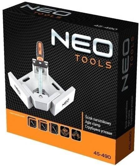 Neo Tools Струбцина, угловая, алюминиевая, направляющая 95 мм, 70х70мм 45-490 45-490 фото