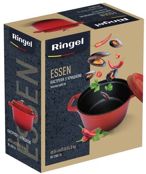 Каструля RINGEL Essen 24 см (3.8 л) з кришкою (RG-2300-24) RG-2300-24 фото
