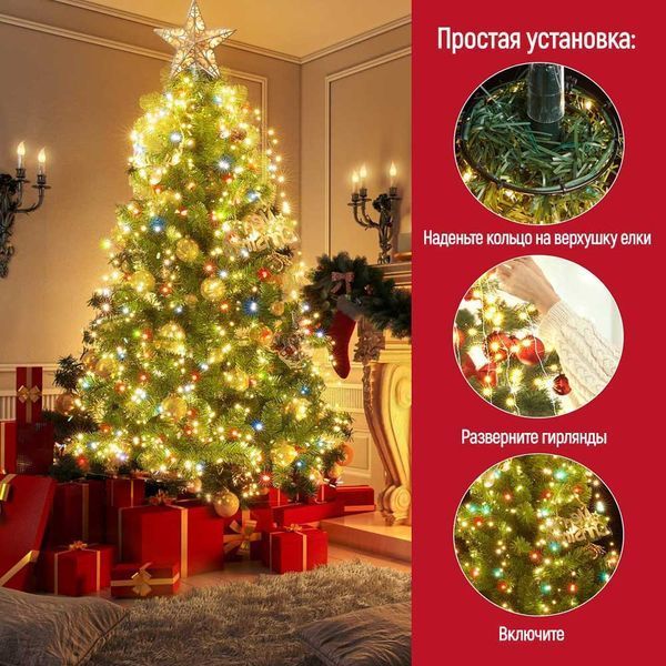Светодиодная гирлянда ColorWay (CW-G-98L71CUMC) 98LED, 7x1.5м, 8 функций, разноцветная USB CW-G-98L71CUMC фото