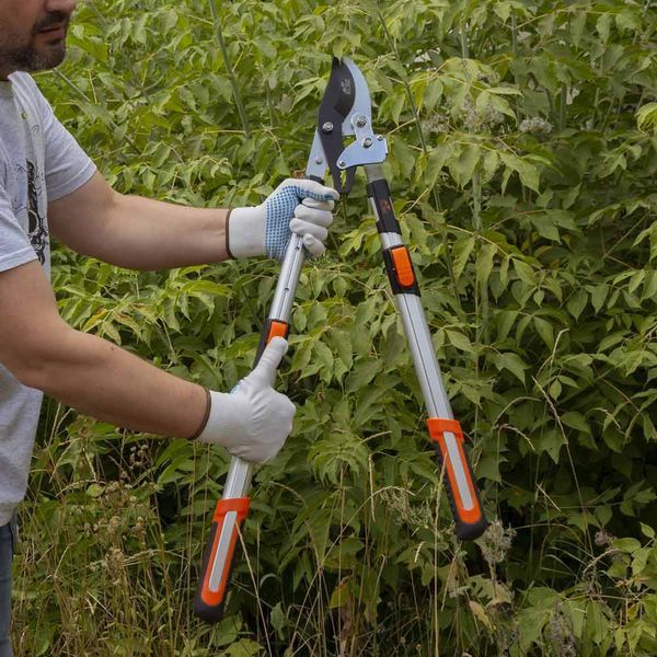 Сучкоріз площинний телескопічний храповий алюмінієві рукоятки 700-874мм FLORA (5022374) SG-5022374 фото