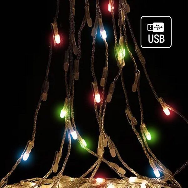 Светодиодная гирлянда ColorWay (CW-G-98L71CUMC) 98LED, 7x1.5м, 8 функций, разноцветная USB CW-G-98L71CUMC фото