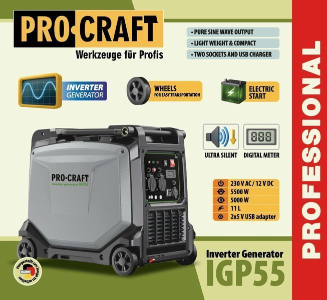 Інверторний бензиновий генератор Procraft IGP55 PC-000055 фото