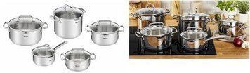 Набор посуды Tefal Duetto Plus, 10 предметов, нержавеющая сталь, стекло G719SA55 фото