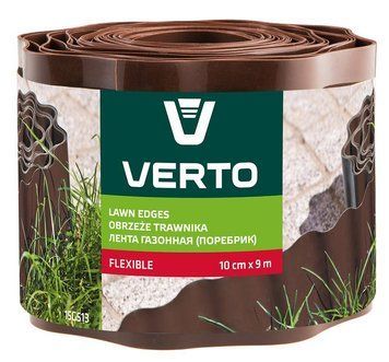 Лента VERTO газонная 10 cm x 9 m, коричневая 15G513 15G513 фото