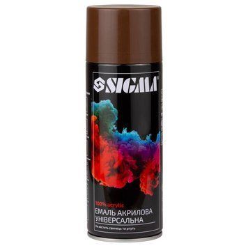 Емаль аерозольна акрилова 400мл RAL 8008 горіховий глянець SIGMA (2736781) SG-2736781 фото
