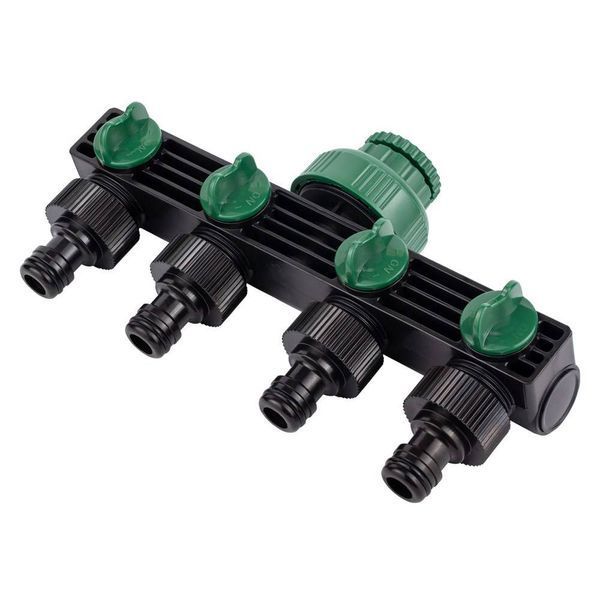 Кран распределительный с адаптерами 1/2" 4-е выхода в/с 1/2"&times;3/4" (ABS) GRAD (5016905) SG-5016905 фото