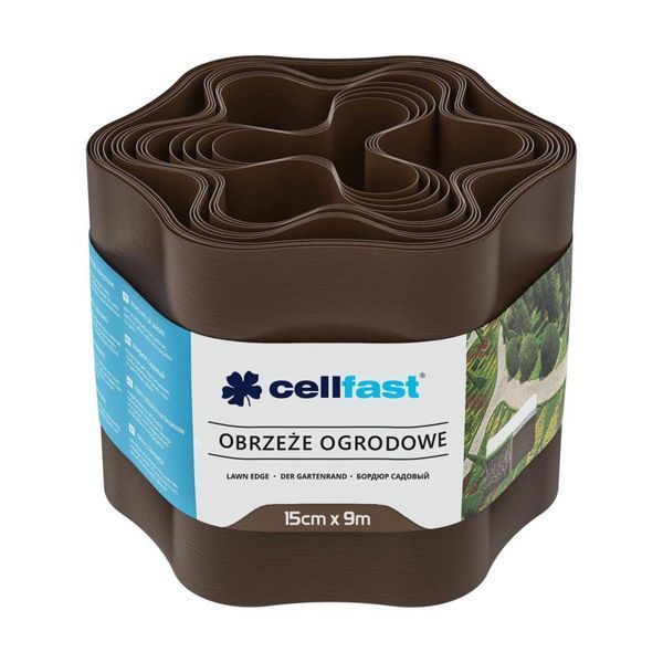 Лента газонная Cellfast, бордюрная, волнистая, 15см x 9м, коричневый (30-012H) 30-012H фото