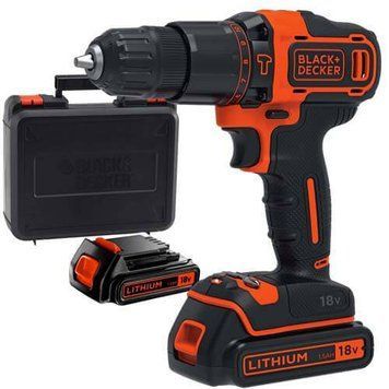 Дрель-шуруповерт аккумуляторный ударный BLACK+DECKER BDCHD18KB BDCHD18KB фото