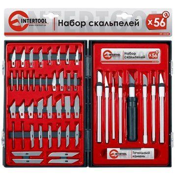 Набір скальпелів 56 од. в пластиковому футлярі INTERTOOL HT-0530 HT-0530 фото