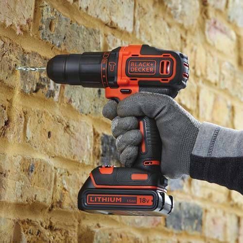 Дрель-шуруповерт аккумуляторный ударный BLACK+DECKER BDCHD18KB BDCHD18KB фото