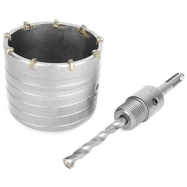 Комплект: Свердло корончастот для бетону 75 мм + Перехідник SDS Plus 100 мм INTERTOOL SD-7075 SD-7075 фото