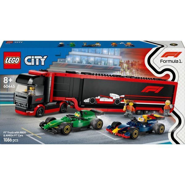 Конструктор LEGO City Вантажівка F1 з автомобілями RB20 та AMR24 1086 деталей (60445) 60445 фото