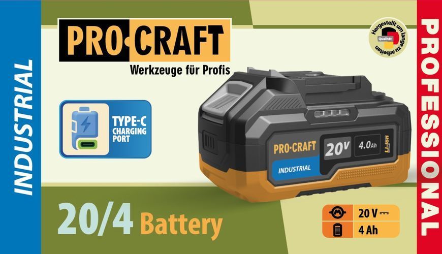 Акумуляторна батарея Procraft Battery20/4 industrial (20В, 4Аг) PC-100209 фото
