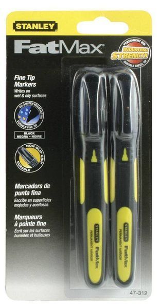 Stanley Маркер FatMax с заостренным наконечником черный, 2 шт 0-47-312 фото