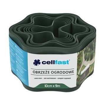 Лента газонная Cellfast, бордюрная, волнистая, 10см x 9м, темно-зеленая (30-021H) 30-021H фото