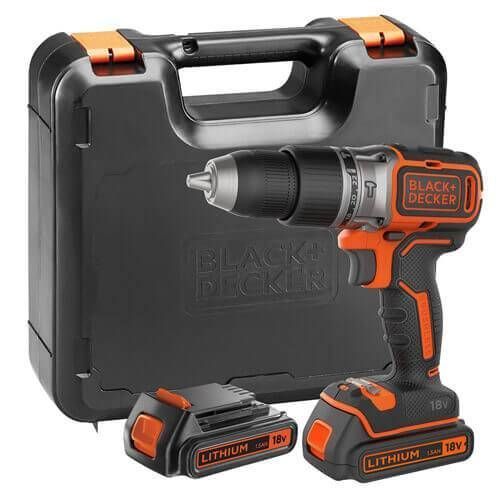 Дриль-шурупокрут акумуляторний безщітковий ударний BLACK+DECKER BL188KB BL188KB фото