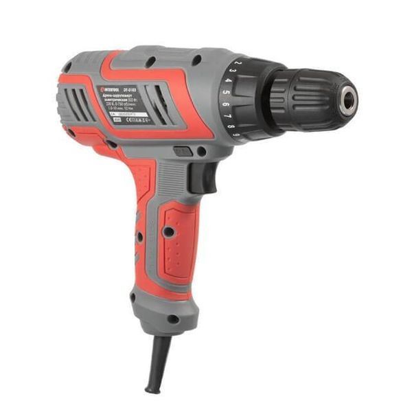 Дриль-шурупокрут електричний 320 Вт, 220 В, 0-750 об/хв, 0.8-10 мм, 10 Нм INTERTOOL DT-0103 DT-0103 фото