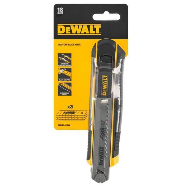 Ніж SLIDER &ndash; CARTRIDGE з лезом шириною 18 мм з сегментами, що відламуються DeWALT DWHT0-10249 DWHT0-10249 фото