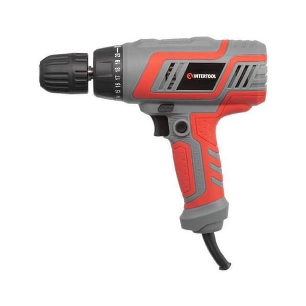 Дриль-шурупокрут електричний 320 Вт, 220 В, 0-750 об/хв, 0.8-10 мм, 10 Нм INTERTOOL DT-0103 DT-0103 фото