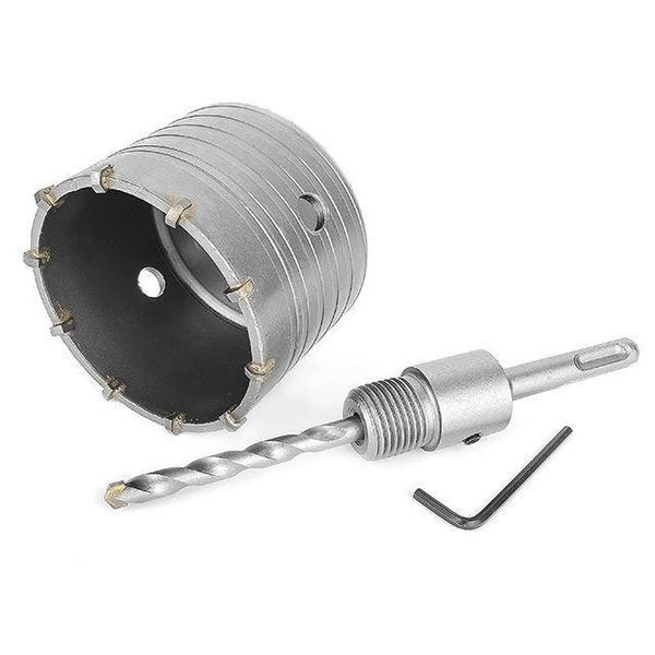 Комплект: Свердло корончастот для бетону 80 мм + Перехідник SDS Plus 100 мм INTERTOOL SD-7080 SD-7080 фото