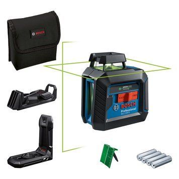 Нівелір лазерний Bosch Professional GLL2-20G+LB10+DK10, до 10, &plusmn;0.2мм/м, 4AAx1.5В, IP64, чохлом, мішень, 0.9кг 0.601.065.000 фото