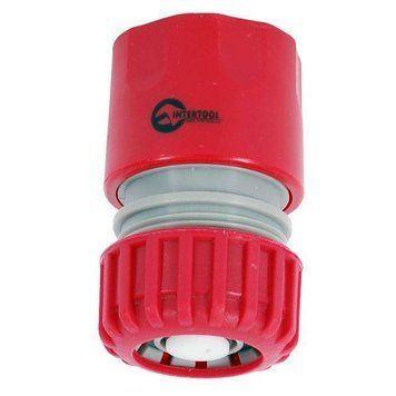 Коннектор 3/4" с аквастопом для шланга 3/4" INTERTOOL GE-1021 GE-1021 фото