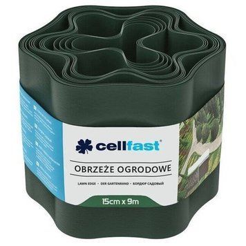 Лента газонная Cellfast, бордюрная, волнистая, 15см x 9м, темно-зеленая (30-022H) 30-022H фото