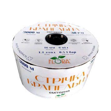 Лента капельная с плоским эмиттером &Oslash;16мм 20см 6мл 1.38л 500м FLORA (5076604) SG-5076604 фото