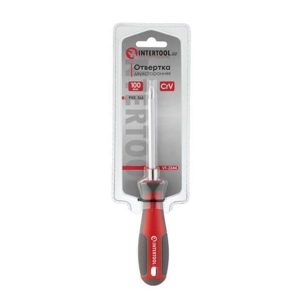 Отвертка двухсторонняя 100 мм PH2, SL6mm INTERTOOL VT-3344 VT-3344 фото