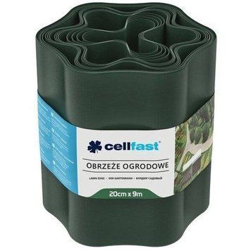 Лента газонная Cellfast, бордюрная, волнистая, 20см x 9м, темно-зеленая (30-023H) 30-023H фото