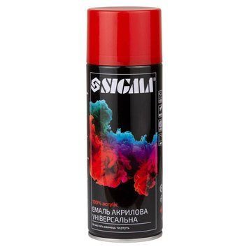 Емаль аерозольна акрилова 400мл RAL 3020 червоний глянець SIGMA (2736911) SG-2736911 фото