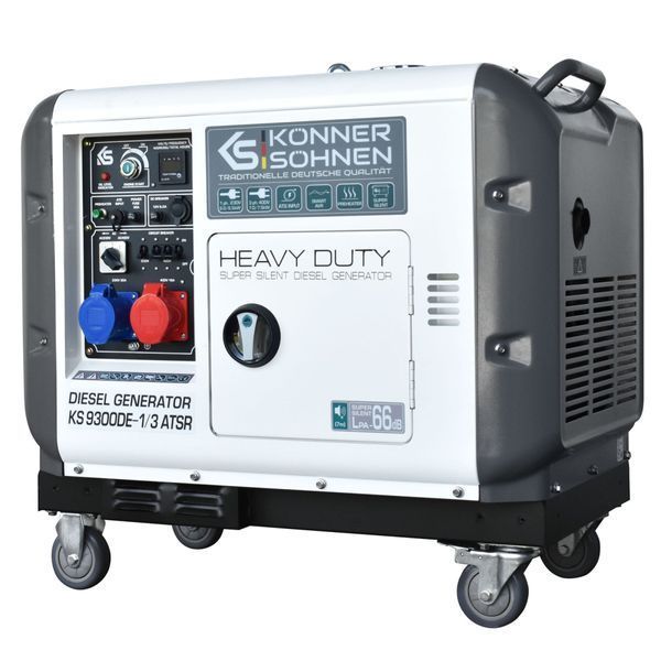 Генератор дизельный Konner&Sohnen KS 9300DE-1/3 ATSR,230/400В,6.5/6.0кВт,7.5/7.0кВт,1/3Фазы, АВР(ATS), электростартер, 168кг KS9300DE-1/3ATSR фото