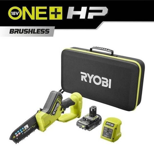 Пила цепная аккумуляторная Ryobi ONE+HP RY18PSX15A-120T 18B 1х2А&middot;ч (5133005899) 5133005899 фото