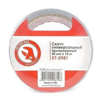 Скотч універсальний армований 50 мм * 10 м. INTERTOOL KT-0981 KT-0981 фото
