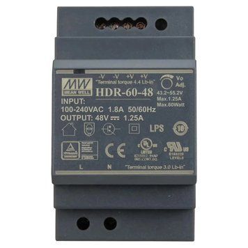 Блок живлення Mean Well HDR-60-48 48B 1.25А для монтажа на DIN рейку 99-00017611 фото