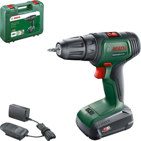 Шурупокрут-дриль акумуляторний Bosch UniversalDrill 18V 18В 1х1.5А&middot;год 20Нм 0-440&middot;0-1450об&middot;хв кейс ЗП 1.3кг 0.603.9D4.001 фото