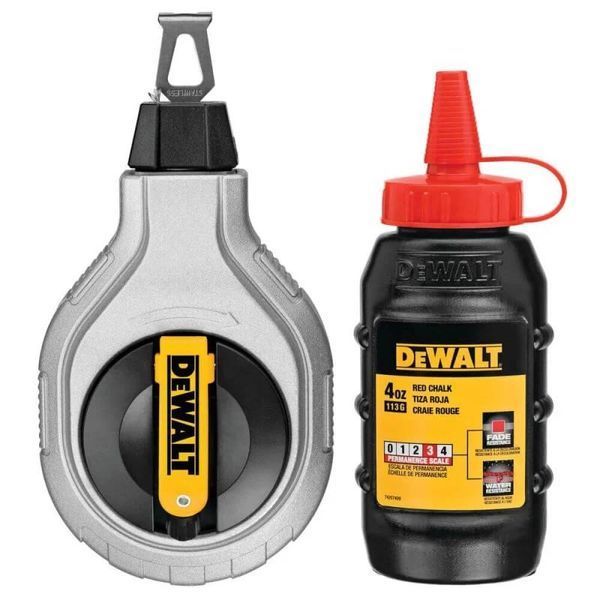 Шнур розмічальний довжиною 30 м в комплекті з крейдяним порошком DeWALT DWHT47408-0 DWHT47408-0 фото