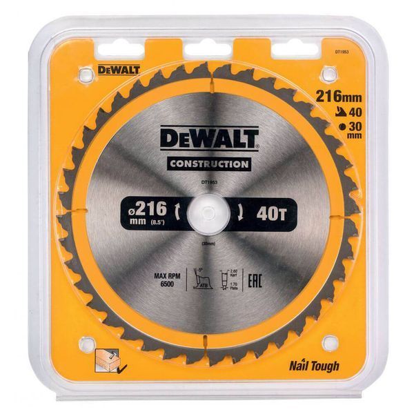 Диск пилковий СONSTRUCTION DeWALT DT1953 DT1953 фото