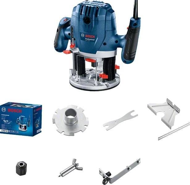 Фрезер Bosch GOF 130, 1300Вт, 11000-28000 об/хв, цанга 6 та 8мм, 3.5кг 0.601.6B7.000 фото