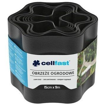 Лента газонная Cellfast, бордюрная, волнистая, 15см x 9м, черная (30-032H) 30-032H фото