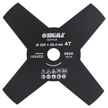 Нож для триммера &Oslash;255&times;25.4мм 4Т SIGMA (5624321) SG-5624321 фото