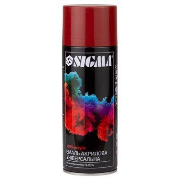 Емаль аерозольна акрилова 400мл RAL 3001 сигнальний червоний глянець SIGMA (2736931) SG-2736931 фото