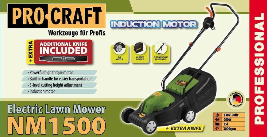 Газонокосарка колекторна Procraft NM1500 EU PC-015002 фото