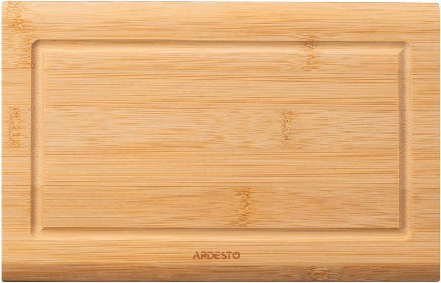 Дошка кухонна з жолобом Ardesto Midori, 25х16х1.5см, бамбук (AR1425BM) AR1425BM фото