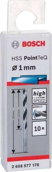 Свердло для металу Bosch HSS-PointTeQ, 1х12х34мм, 10шт (2.608.577.178) 2.608.577.178 фото